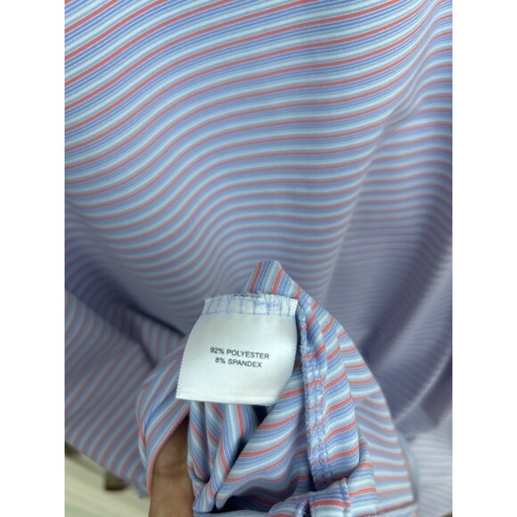 Peter Millar Crown Crafted Polo Shirt Men's Size XXL Striped Performance - Picture 7 of 10